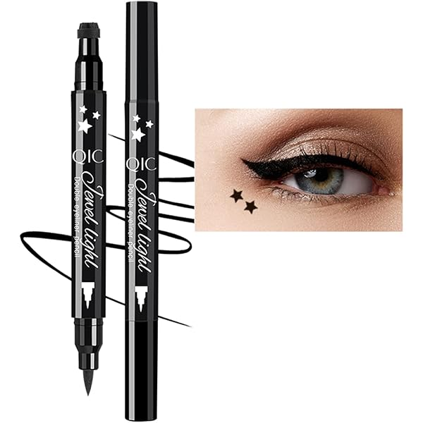 description for Cat Eye Wing Eyeliner Stamp Hearts Stars Shapes Face Stamps Eyeliner Pen Set