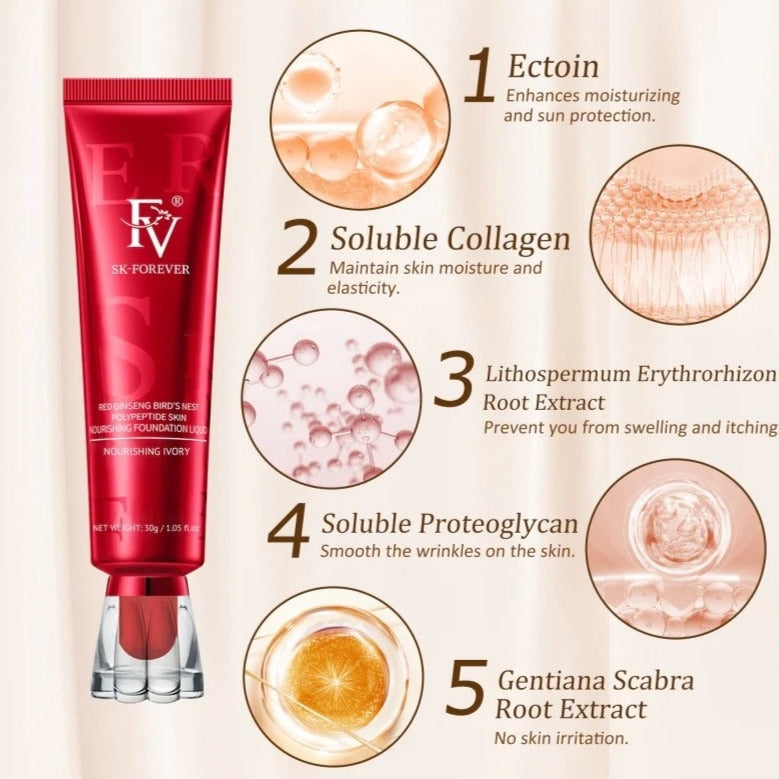 FV Foundation Tube China Red Original (Ivory) Oil Absorb Liquid Foundation Best Tube